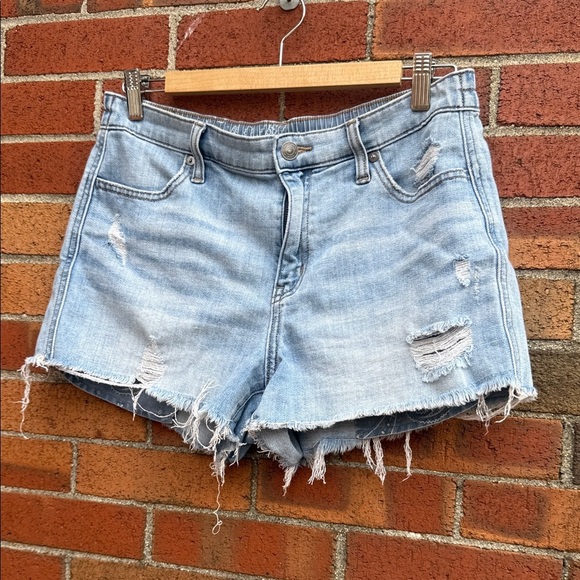 aerie Pants - Aerie Light Blue Distressed Jean Shorts